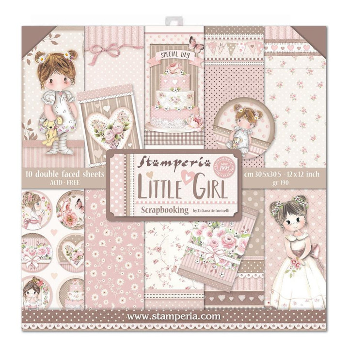 Набір паперу 30*30см Stamperia Little Girl 10/Pkg