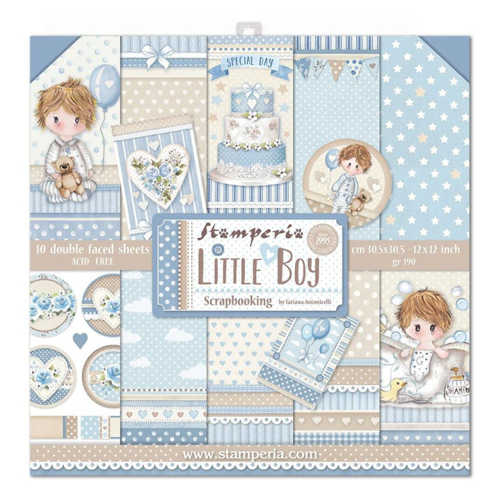 Набір паперу 30*30см Stamperia Little Boy 10/Pkg