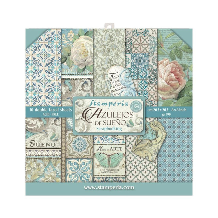 Набір паперу 20*20см Stamperia Azulejos 10/Pkg