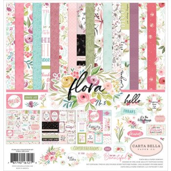 Набір паперу 30*30см Carta Bella Collection Kit Flora No3 12/Pkg