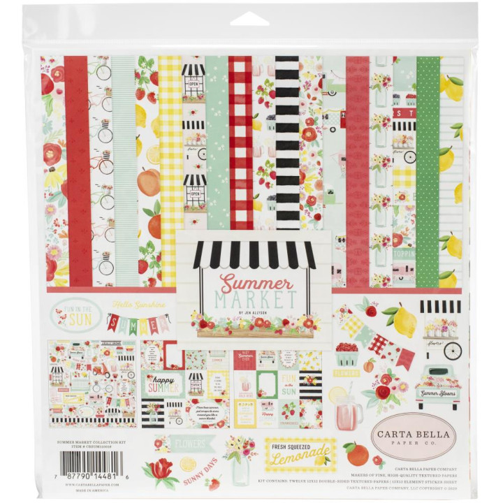 Набір паперу 30*30см Carta Bella Collection Kit Summer Market 12/Pkg