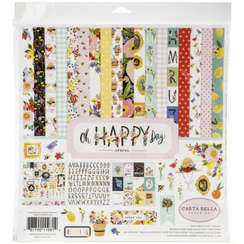 Набір паперу 30*30см Carta Bella Collection Kit Oh Happy Day Spring 12/Pkg