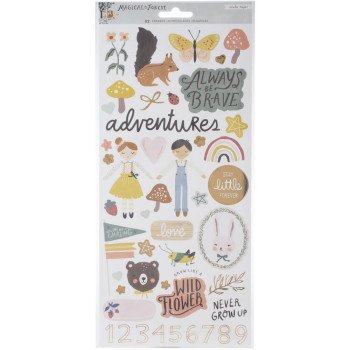 Наліпки Crate Paper Magical Forest Cardstock Stickers Elements 15*33см