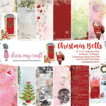 Набір паперу 30*30см Dress My Craft Christmas Bells 24/Pkg