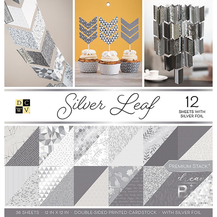 Набір паперу 30*30см DCWV Silver Leaf 36/Pkg