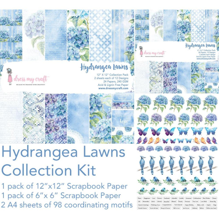 Набір паперу Dress My Craft Collection Kit Hydrangea Lawns