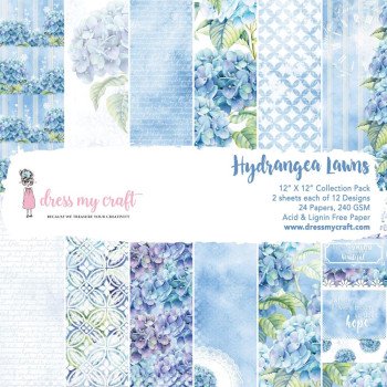 Набір паперу 30*30см Dress My Craft Hydrangea Lawns 24/Pkg
