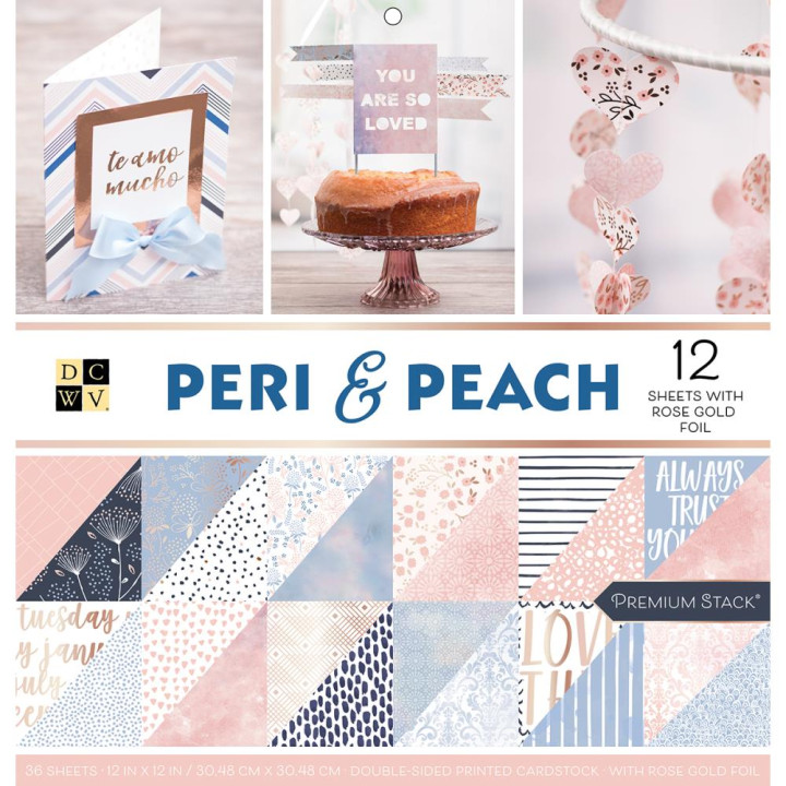 Набір паперу 30*30см DCWV Peri & Peach 36/Pkg