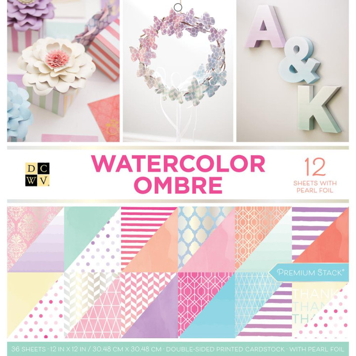 Набір паперу 30*30см DCWV Watercolor Ombre 36/Pkg