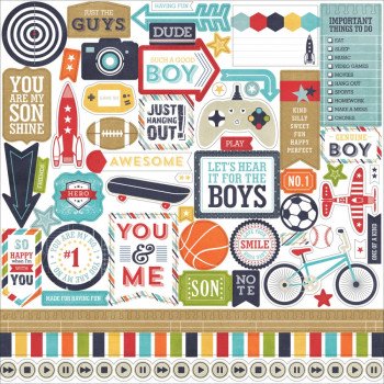 Наліпки Echo Park That's My Boy Cardstock Stickers Elements 30*30см
