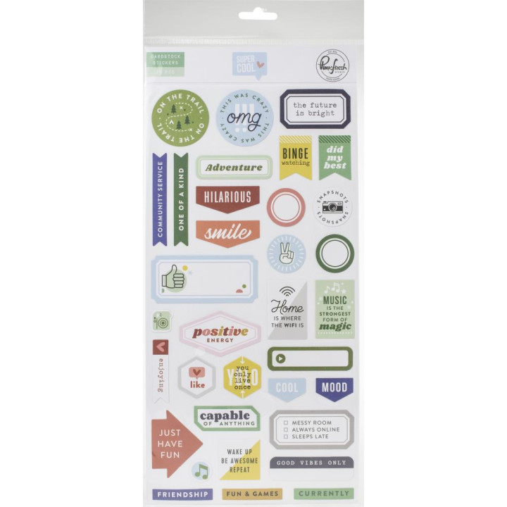 Наліпки Pinkfresh Studio Super Cool Cardstock Stickers Elements 70/Pkg