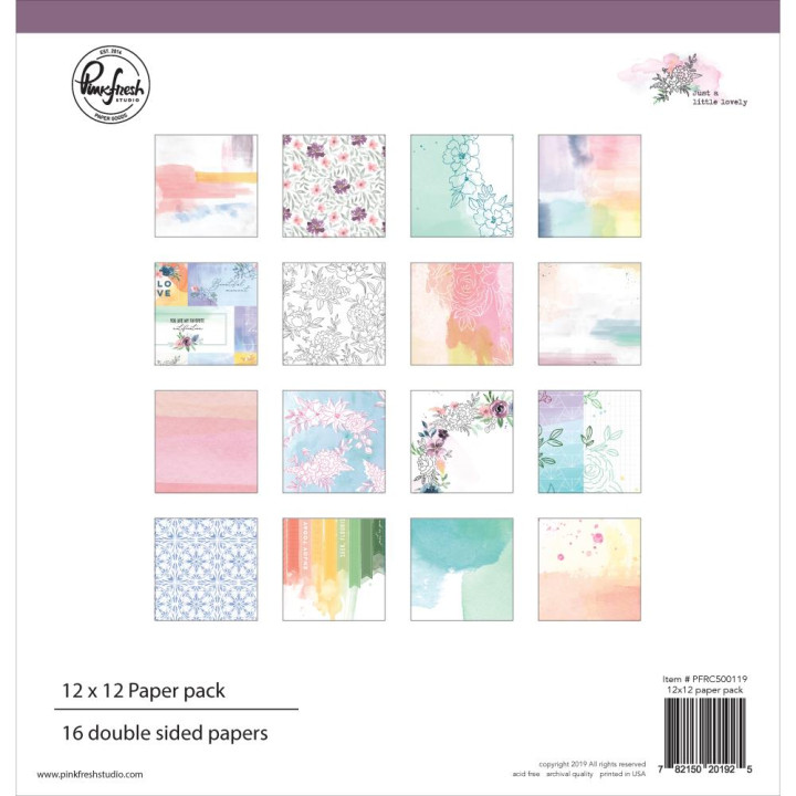 Набір паперу 30*30см Pinkfresh Studio Just A Little Lovely 16/Pkg
