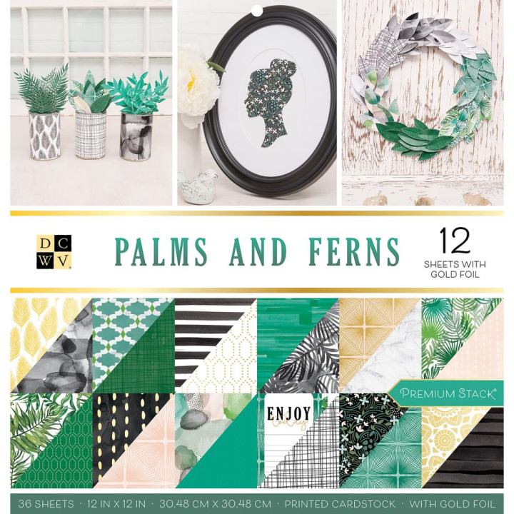 Набір паперу 30*30см DCWV Palms & Ferns 48/Pkg