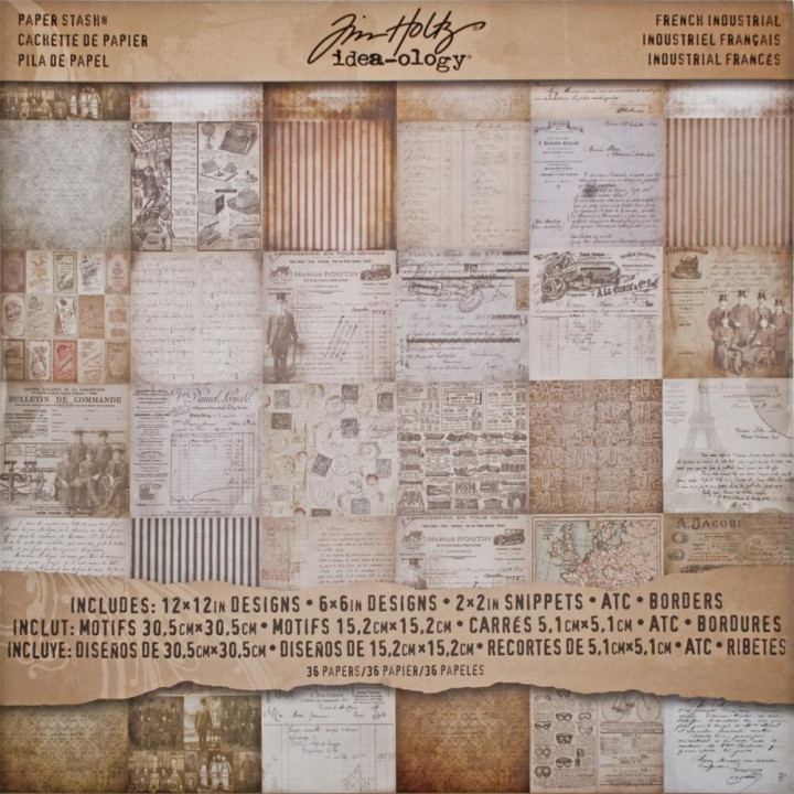 Набір паперу 30*30см Tim Holtz French Industrial 36/Pkg