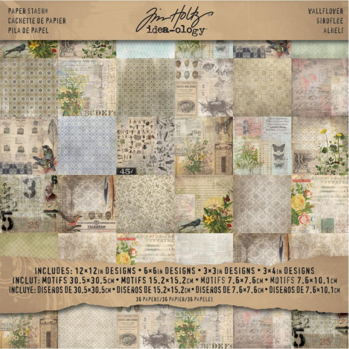 Набір паперу 30*30см Tim Holtz Wallflower 36/Pkg