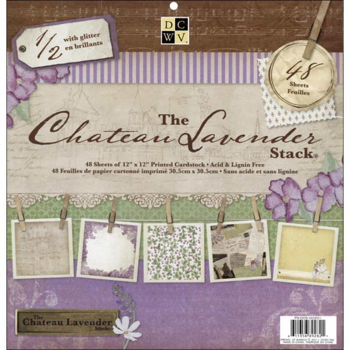 Набір паперу 30*30см DCWV Chateau Lavender 48/Pkg