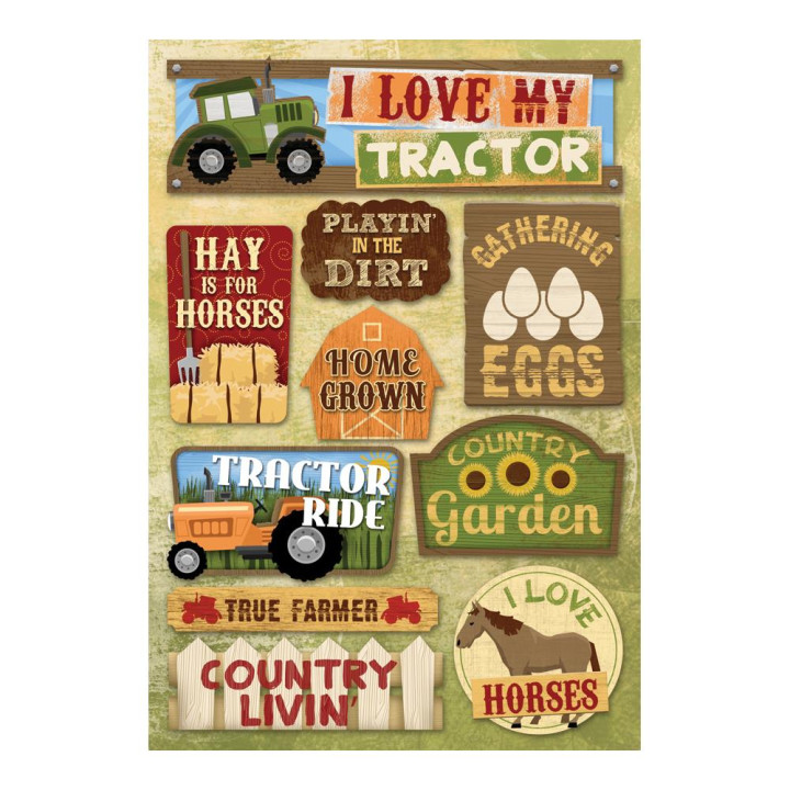 Наліпки Karen Foster I Love My Tractor Cardstock Stickers