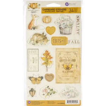  Наліпки з чіпборду Prima Autumn Sunset Chipboard Stickers 34/Pkg