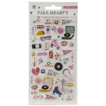 Наліпки Puffy American Crafts All Heart  54/Pkg