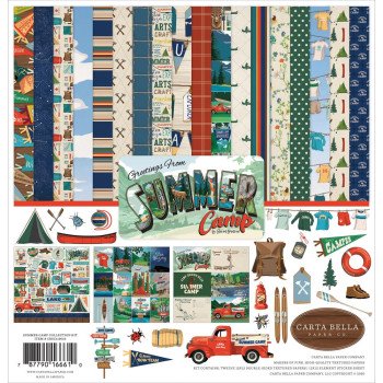 Набір паперу 30*30см Carta Bella Collection Kit Summer Camp 12/Pkg