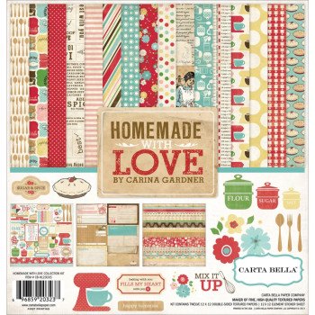 Набір паперу 30*30см Carta Bella Collection Kit Homemade With Love 12/Pkg
