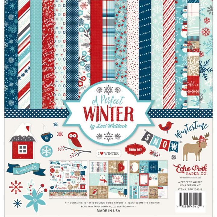 Набір паперу 30*30см Echo Park A Perfect Winter 12/Pkg
