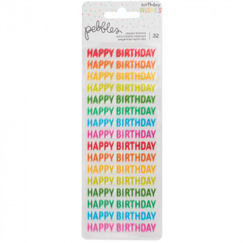 Наліпки Pebbles Happy Hooray Clear Repeat Stickers Elements