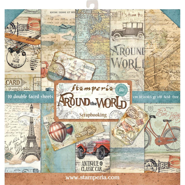 Набір паперу 30*30см Stamperia Around The World 10/Pkg