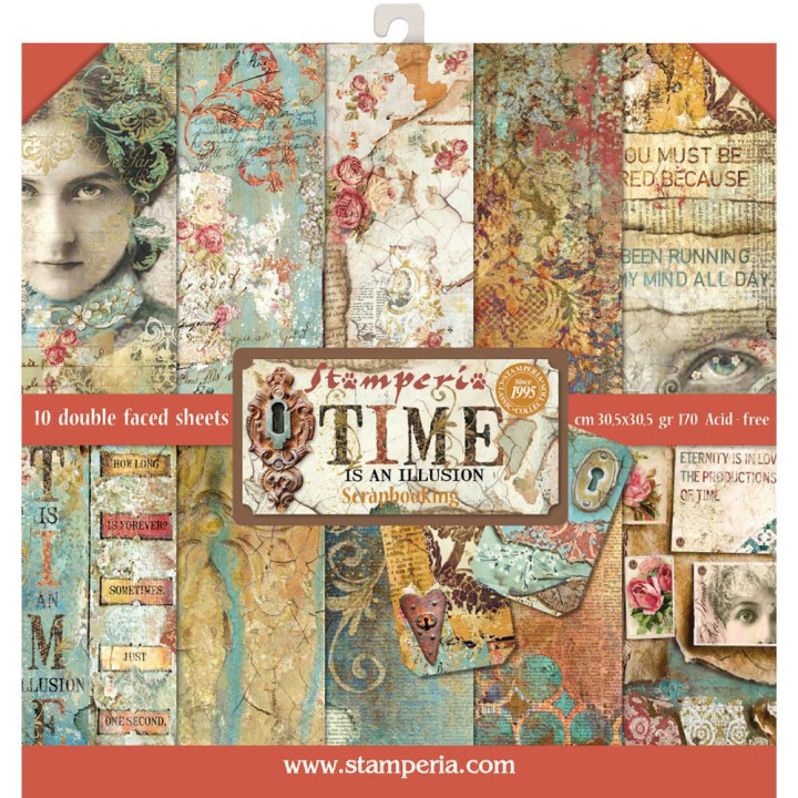 Набір паперу 30*30см Stamperia Time Is An Illusion 10/Pkg