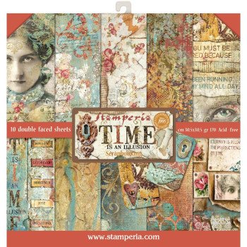 Набір паперу 30*30см Stamperia Time Is An Illusion 10/Pkg