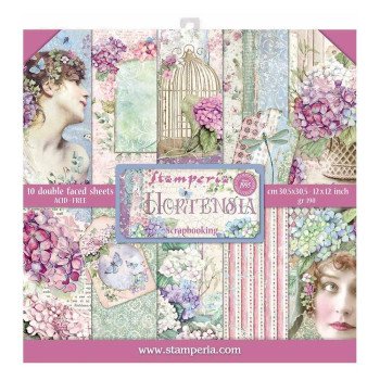 Набір паперу 30*30см Stamperia Hortensia 10/Pkg