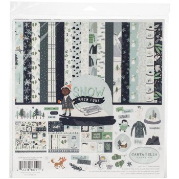 Набір паперу 30*30см Carta Bella Collection Kit Snow Much Fun 12/Pkg
