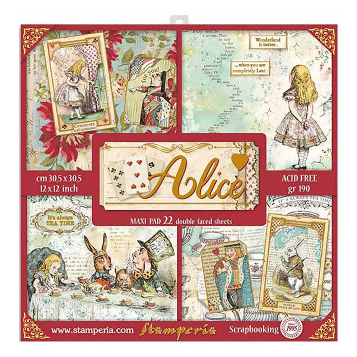 Набір паперу 30*30см Stamperia Alice 22/Pkg
