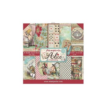 Набір паперу 30*30см Stamperia Alice 10/Pkg