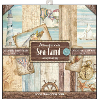 Набір паперу 30*30см Stamperia Sea Land 10/Pkg