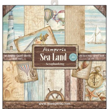 Набір паперу 30*30см Stamperia Sea Land 10/Pkg