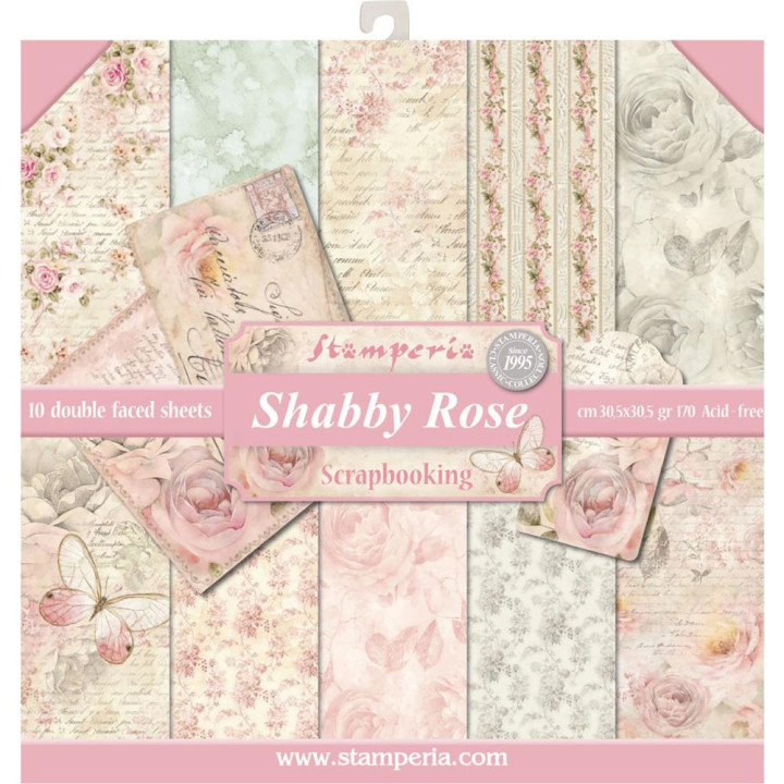 Набір паперу 30*30см Stamperia Shabby Rose 10/Pkg