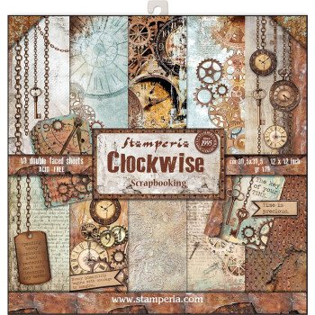 Набір паперу 30*30см Stamperia Clockwise 10/Pkg