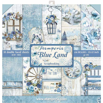 Набір паперу 30*30см Stamperia Blue Land 10/Pkg