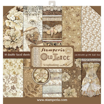 Набір паперу 30*30см Stamperia Old Lace 10/Pkg