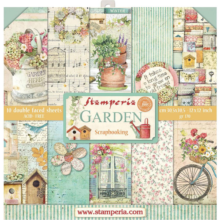 Набір паперу 30*30см Stamperia Garden 10/Pkg