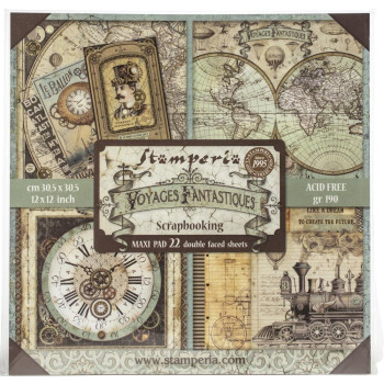 Набір паперу 30*30см Stamperia Voyages Fantastiques 22/Pkg