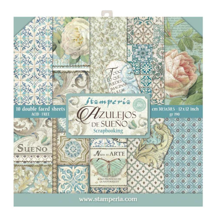 Набір паперу 30*30см Stamperia Azulejos 10/Pkg