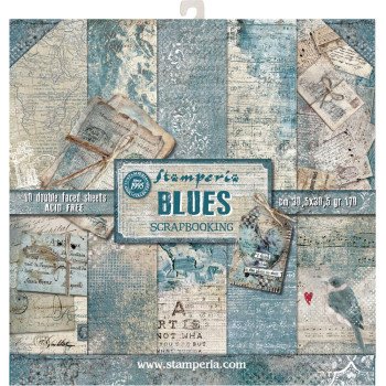 Набір паперу 30*30см Stamperia Blues 10/Pkg