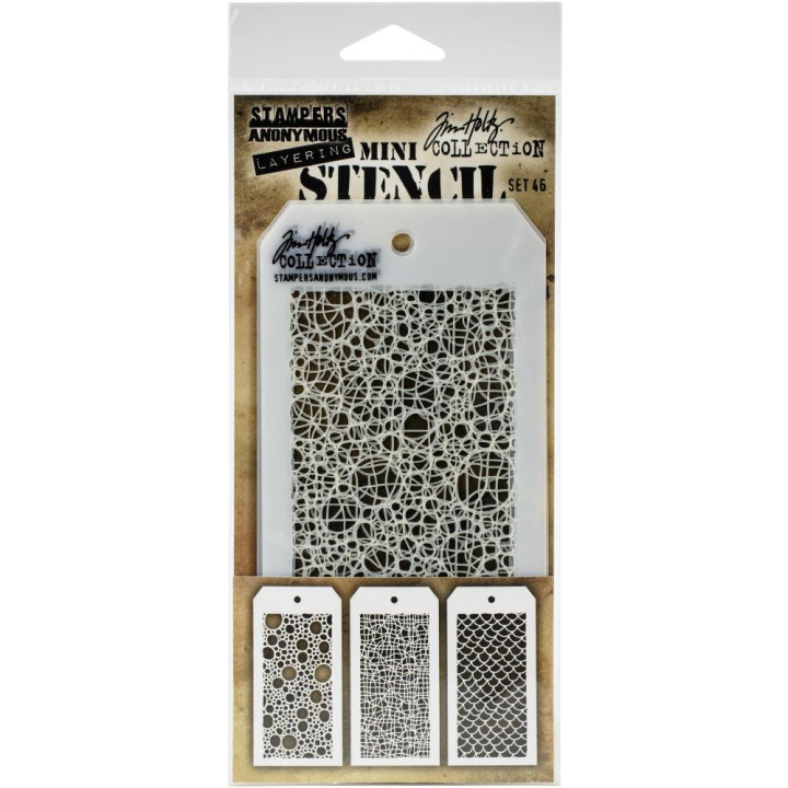  Трафарет Tim Holtz Mini Layered Stencil Set #46 3/Pkg