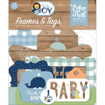 Висічки Echo Park Frames & Tags Baby Boy 33/Pkg