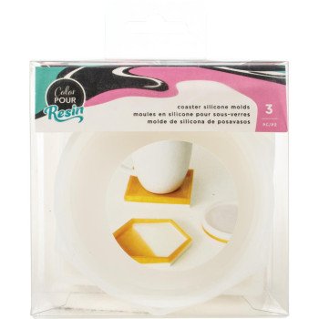 Молд American Crafts Color Pour Resin Coaster - Circle, Square & Hexagon