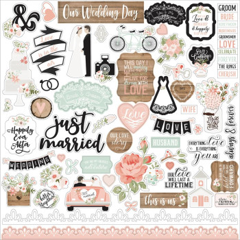 Наліпки Echo Park Our Wedding Cardstock Stickers Elements 30*30см