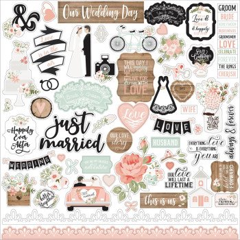 Наліпки Echo Park Our Wedding Cardstock Stickers Elements 30*30см