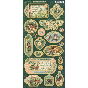 Чіпборд Graphic 45 Woodland Friends Chipboard Die-Cuts 15*33см
